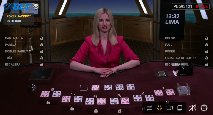 1xBet Casino en vivo - Poker